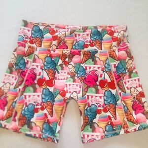 Ice Cream Print Bike Shorts With Pockets Women’s Size 2XL